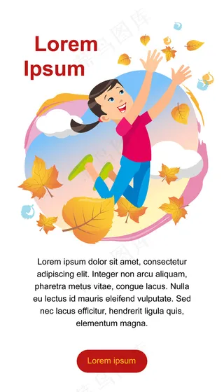 在公园里玩的女孩扔树叶