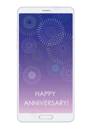 智能手机屏幕上的焰火。