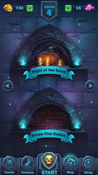 怪物战斗gui级窗口-卡通插画游戏用户界面-