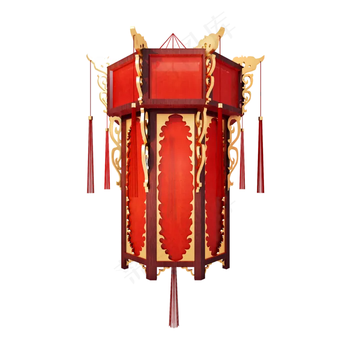 仿真花灯png图(2000X2000(DPI:300))psd模版下载