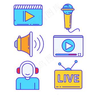 直播多媒体图标合集
