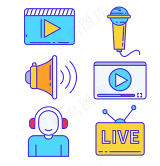 直播多媒体图标合集