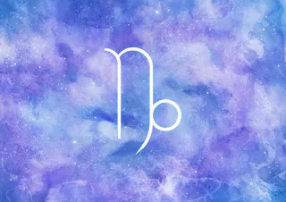 水彩背景与摩羯座星座