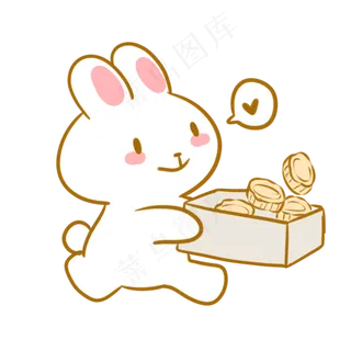 拿着月饼盒子的玉兔