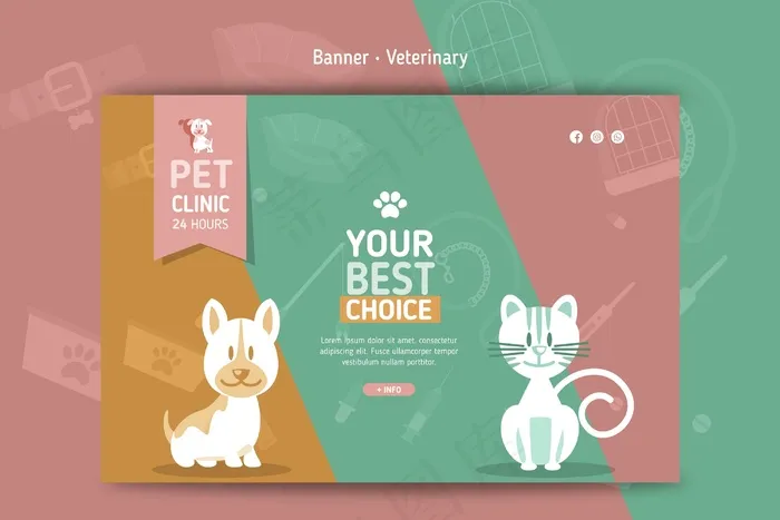 兽医横幅banner模板eps,ai矢量模版下载