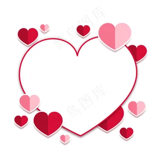 红色爱心边框6