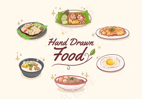 手绘泰国菜套装