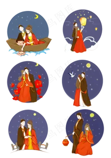 七夕节牛郎织女素材