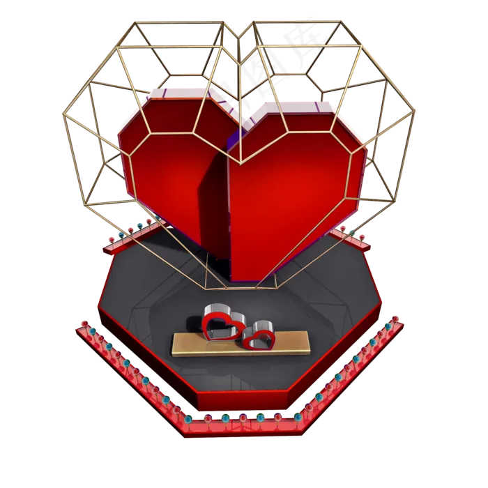 精致爱心展台png图(2000X2000(DPI:300))psd模版下载