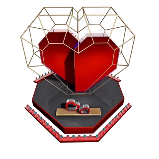 精致爱心展台png图