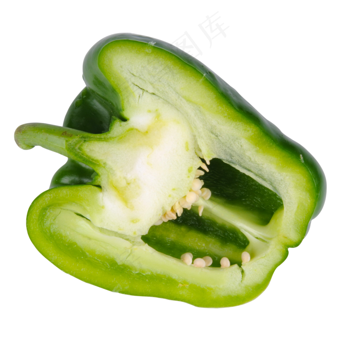 绿色切开的菜椒蔬菜