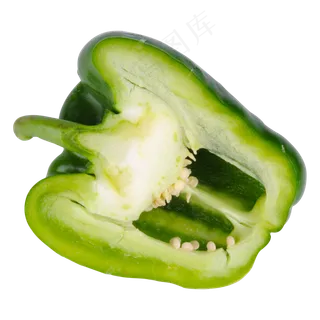 绿色切开的菜椒蔬菜