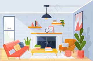 家庭内部-视频会议的背景