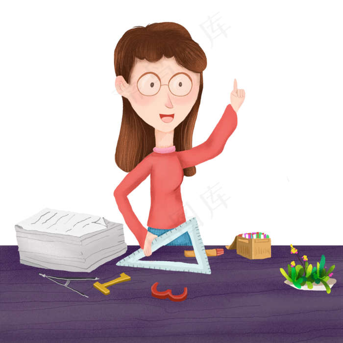 教师节快乐卡通插画