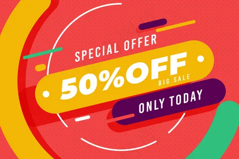 抽象多彩的销售横幅banner