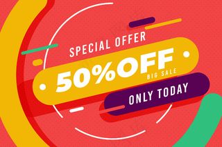 抽象多彩的销售横幅banner