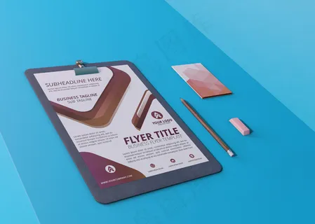 模型样机宣传单,DM传单和卡片的现代设计模板