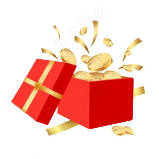 打开的金币礼盒
