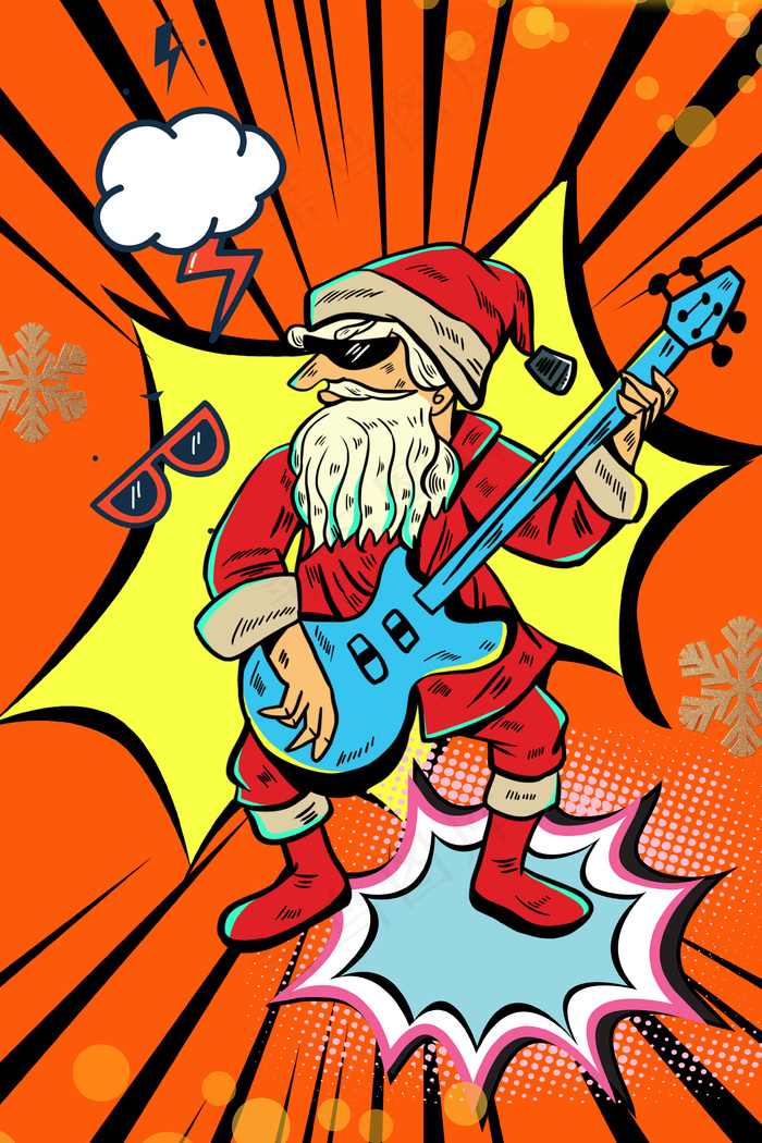 创意疯狂圣诞节圣诞老  人