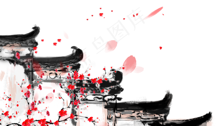 中国风古风江南水墨古建筑