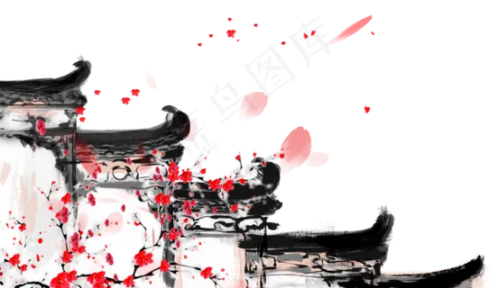 中国风古风江南水墨古建筑