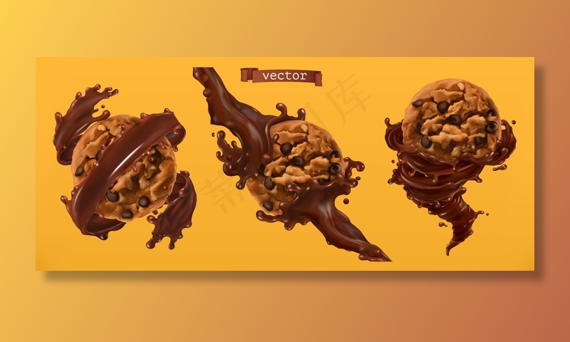 饼干和巧克力喷溅套装