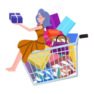 购物双十一女孩素材