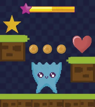 具有外星人角色的经典视频游戏场景