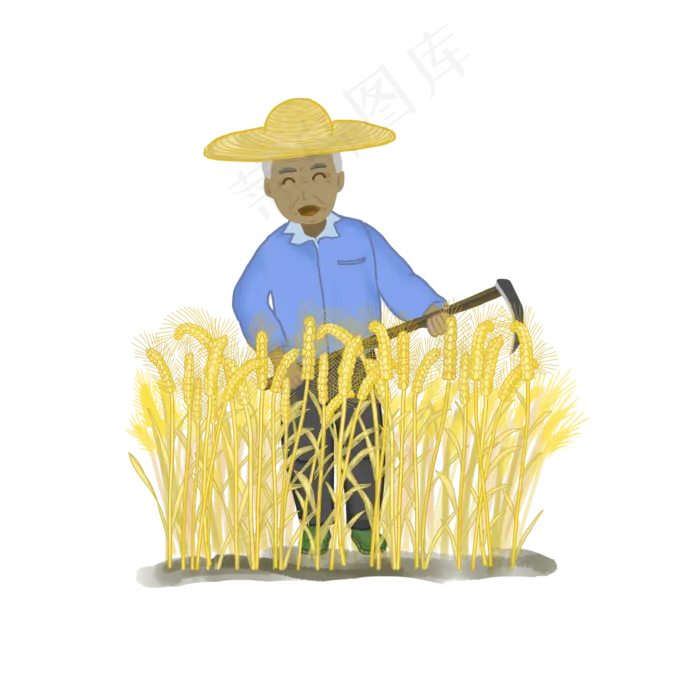 商用农业种植秋收农民粮食镰刀田(2000X2000(DPI:150))psd模版下载