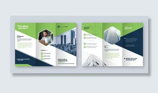 摘要三折页小册子模板