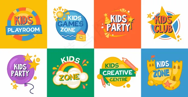 儿童游戏区平面图标系列 儿童游戏区平面图标系列