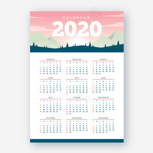 自然2020日历模板