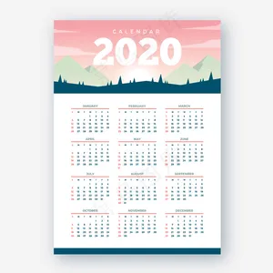 自然2020日历模板