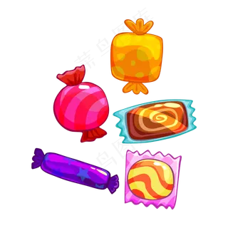 手绘各种糖果