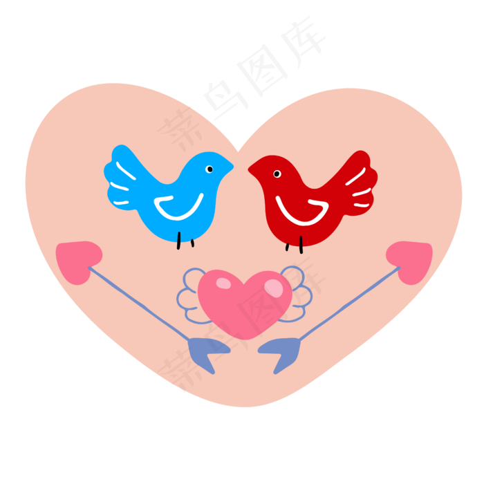 暖色系爱心元素