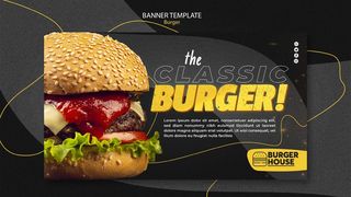 汉堡横幅banner模板设计