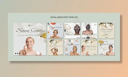 天然化妆品社交媒体帖子模板