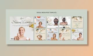 天然化妆品社交媒体帖子模板