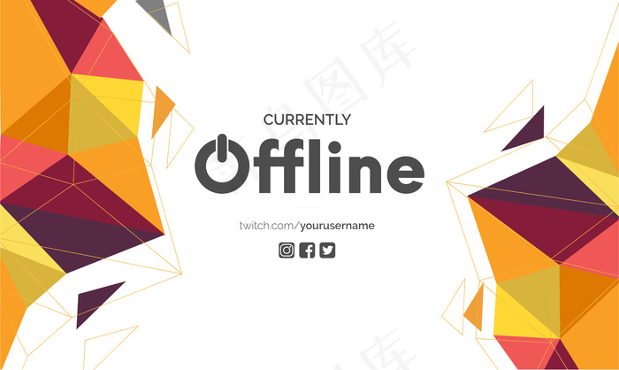 以现代多边形为背景的离线社交媒体