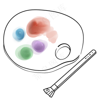 调色盘颜料和画笔