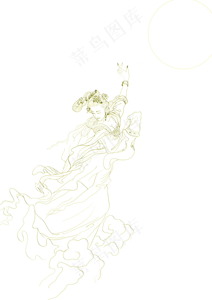 中秋嫦娥奔月(3508X4961(DPI:300))psd模版下载