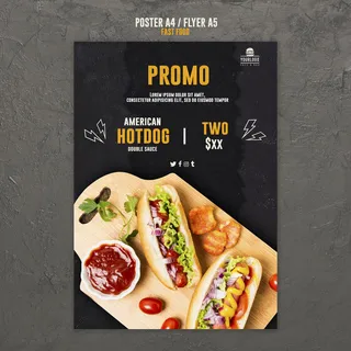 快餐概念宣传单,DM传单风格