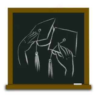 教师节黑板博士帽