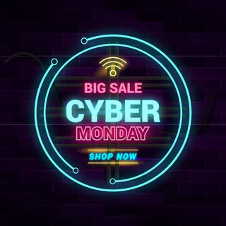 网络星期一概念与霓虹灯设计