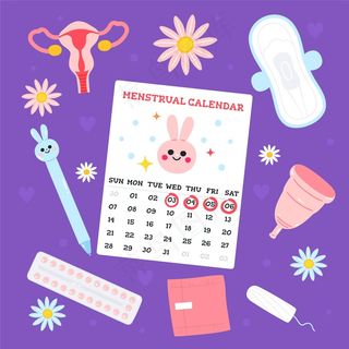 带项目的月经日历概念