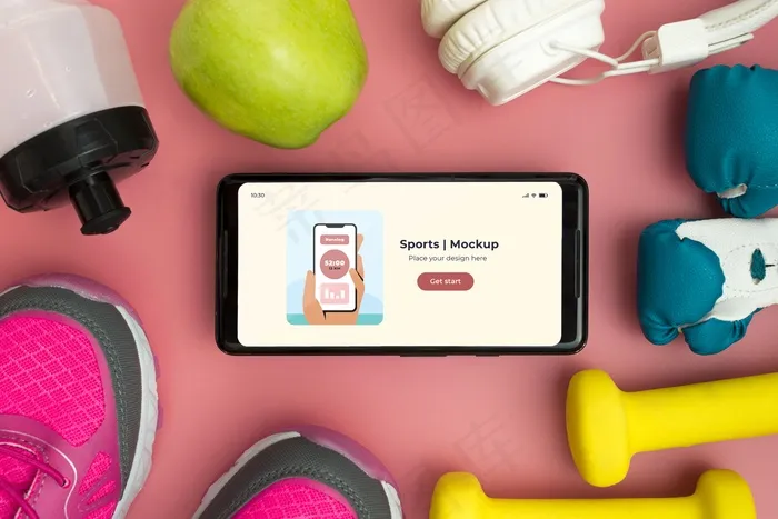 带移动设备的运动设备框架psd模版下载