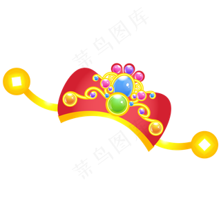 手绘新年财神帽