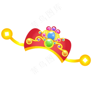 手绘新年财神帽