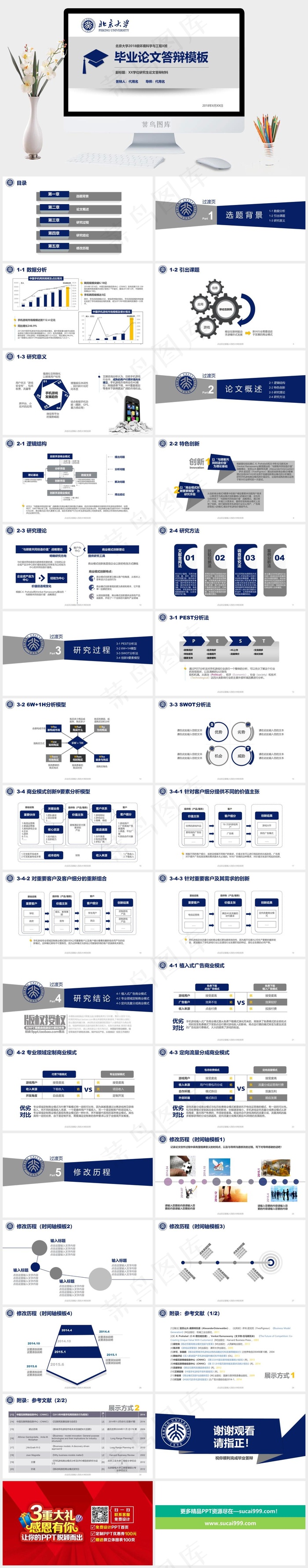 灰色白色营销PPT模板