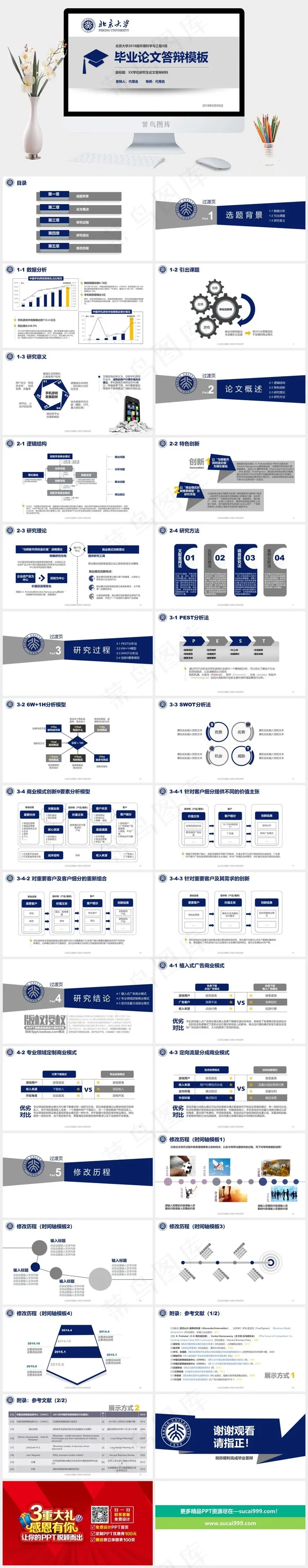 灰色白色营销PPT模板